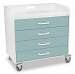 Catalina Mist Polyethylene Extra Wide Compact Locking 4 Drawer Cart