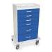 Global Blue Polyethylene Locking 6 Drawer Procedure Cart