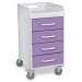 Gum Drop Polyethylene Compact 4 Drawer Locking Cart