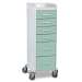 Catalina Mist Polyethylene Tall Locking 6 Drawer Cart