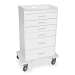 White Polyethylene Locking 6 Drawer Procedure Cart