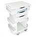 White Polyethylene Core DX Multi Tasking Storage Cart with Blue Acrylic Door