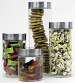 4 Piece Glass Canister Set with Airtight Stainless Steel Lids