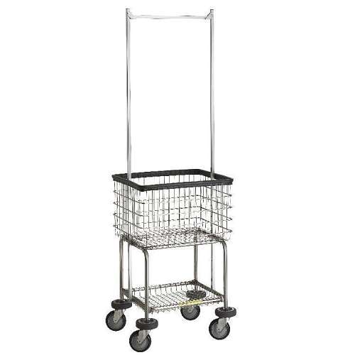 Deluxe Elevated Laundry Carts w/ Double Pole