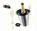 3 Piece Champagne Set Active Champagne Cooler in Stainless Steel, Bottle Opener, Champagne Saver