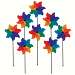 8 inch Rainbow Poly Petal Pinwheel Spinner 8PC