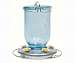 Antique Wide Blue Glass Hummingbird Feeder