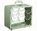 Antique Green Metal Suitcase Wine Rack