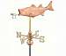 Bass with Lure Garden Weathervane Polished Copper