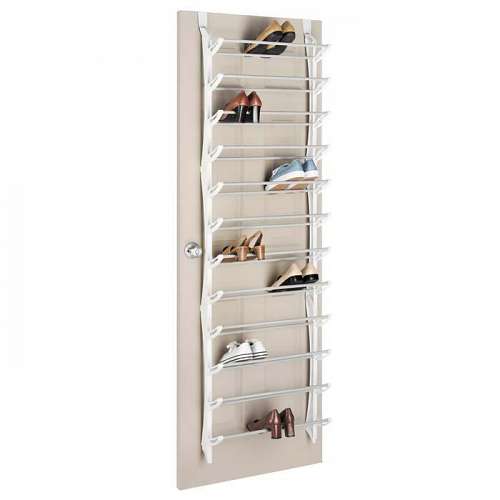 White Resin 36 Pair Shoe Rack