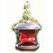 Brushed Copper and Ruby Glass Feeder