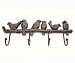 Cast Iron Bird & Branch Wall Decor with 4 Hooks