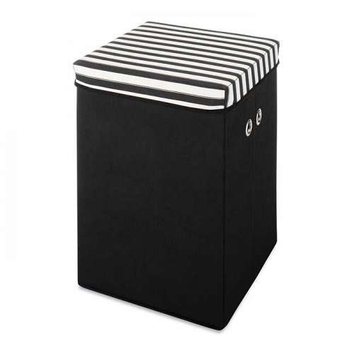 Whitmor Black and White Ottoman