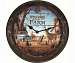 Deer on Farm Vintage Tin Wall Clock