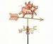 Flying Pig Garden Weathervane Polished Copper