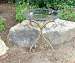 Green Fiber Clay Birdbath with Metal Base