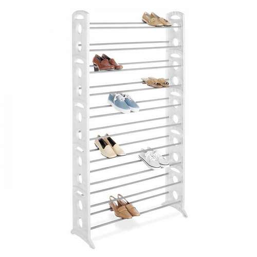 White Resin 50 Pair Shoe Tower