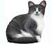 Grey & White Cat Doorstop