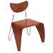 Bent Wood  Stainless Steel Accent Chair