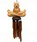 Bamboo Windchime Orange Tabby Yogi Cat
