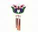 Pink and Purple Butterfly with Leaves Wind Chime