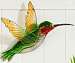 Painted Glass and Iron Hummingbird Design Wall Plaque