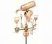 Polished Copper Garden Weathervane Wine Bottle wGlasses
