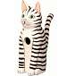 Sitting Black & White Striped Cat Birdhouse
