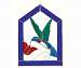 Small Hummingbird Steeple Frame Window Panel
