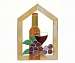 Small Wine Bottle Glass Grapes Scene Steeple Window Panel