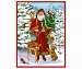 Winter House Flag Woodland Santa