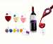 Wine Tasting Gift Set Wine Aerator, Snap Thermometer, 8 Glass Markers Classic Grapes, 2 Wine Server