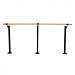 Single Bar Traditional Wood Adjustable Height Floor Mount Ballet Barre System