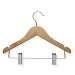 10 Pack Kid's Basic Hanger With Clips, Maple Finish