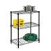 3 Tier Black Shelving Unit 250 Lbs