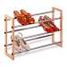 3 Tier Expandable Wood And Metal Shoe Rack