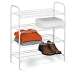 4 Tier Wire Shoe & Accessory ShelfCloset Shelves, White