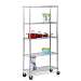 5 Tier Chrome Shelving Unit With Casters