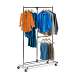 80 Inch Dual Bar Chrome Adjustable Garment Rack