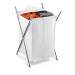 Chrome 2 Compartment Folding Hamper with Cover