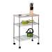 Chrome Utility Cart With Wood Top