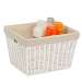 Parchment Cord Basket with Liner, White