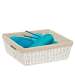 Parchment Cord Basket with Liner, White