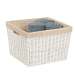 Parchment Cord Basket with Liner, White