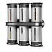 6 Pc Zero Gravity Wall Mount Magnetic Spice Rack, Silver