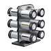 12 Pc Zero Gravity Countertop Magnetic Spice Stand, Silver