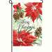 Poinsettia & Pinecones Garden Flag