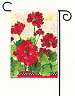 Geraniums & Checks Garden Flag