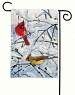 Winter Morning Cardinals Garden Flag