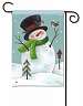 Woodland Snowman Garden Flag
